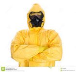 Uomo Nel Vestito Protettivo Del Hazmat. Immagine Stock - Immagine di  pericolo, attenzione: 35333857